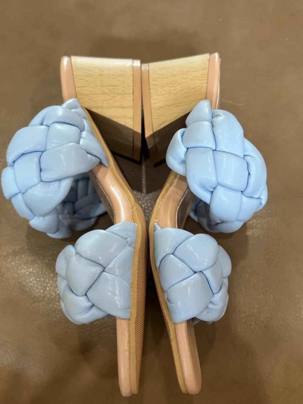 Braided Double-Strap Block chunky Heel Mules